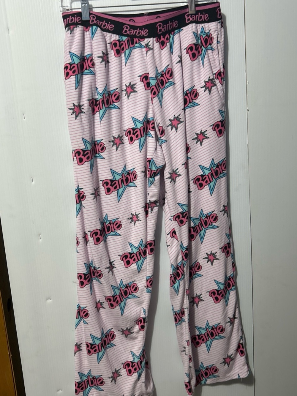 Barbie Pink & Teal Logo Star Pajama Pants